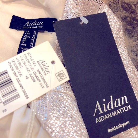 Aidan Mattox-Foiled Metallic Knit-Maxi-Sz 10-NWT - Picture 8 of 8